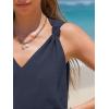 imageEXLURA Womens Summer Tank Tops Casual V Neck Knotted Sleeveless Cami Blouses Fashion Cute Shirts Beach Vacation 2025Navy Blue