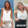 imageEXLURA Womens Summer Tank Tops Casual V Neck Knotted Sleeveless Cami Blouses Fashion Cute Shirts Beach Vacation 2025White