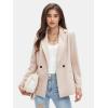 imageEXLURA Womens Business Casual Blazers Lightweight Long Sleeve Knit Lapel Loose Fit Work Office Suit Jackets with Pocket 2025Apricot