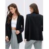 imageEXLURA Womens Business Casual Blazers Lightweight Long Sleeve Knit Lapel Loose Fit Work Office Suit Jackets with Pocket 2025Black