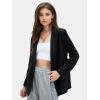 imageEXLURA Womens Business Casual Blazers Lightweight Long Sleeve Knit Lapel Loose Fit Work Office Suit Jackets with Pocket 2025Black