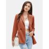 imageEXLURA Womens Business Casual Blazers Lightweight Long Sleeve Knit Lapel Loose Fit Work Office Suit Jackets with Pocket 2025Brown