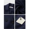 imageEXLURA Womens Business Casual Blazers Lightweight Long Sleeve Knit Lapel Loose Fit Work Office Suit Jackets with Pocket 2025Dark Blue