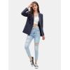 imageEXLURA Womens Business Casual Blazers Lightweight Long Sleeve Knit Lapel Loose Fit Work Office Suit Jackets with Pocket 2025Dark Blue