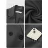 imageEXLURA Womens Business Casual Blazers Lightweight Long Sleeve Knit Lapel Loose Fit Work Office Suit Jackets with Pocket 2025Dark Grey