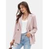 imageEXLURA Womens Business Casual Blazers Lightweight Long Sleeve Knit Lapel Loose Fit Work Office Suit Jackets with Pocket 2025Grey Pink