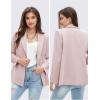 imageEXLURA Womens Business Casual Blazers Lightweight Long Sleeve Knit Lapel Loose Fit Work Office Suit Jackets with Pocket 2025Grey Pink