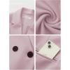 imageEXLURA Womens Business Casual Blazers Lightweight Long Sleeve Knit Lapel Loose Fit Work Office Suit Jackets with Pocket 2025Grey Pink