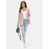 imageEXLURA Womens Business Casual Blazers Lightweight Long Sleeve Knit Lapel Loose Fit Work Office Suit Jackets with Pocket 2025Grey Pink