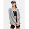 imageEXLURA Womens Business Casual Blazers Lightweight Long Sleeve Knit Lapel Loose Fit Work Office Suit Jackets with Pocket 2025Light Grey