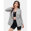 imageEXLURA Womens Business Casual Blazers Lightweight Long Sleeve Knit Lapel Loose Fit Work Office Suit Jackets with Pocket 2025Light Grey