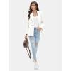 imageEXLURA Womens Business Casual Blazers Lightweight Long Sleeve Knit Lapel Loose Fit Work Office Suit Jackets with Pocket 2025White