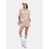 imageEXLURA Womens Casual Summer 2 Piece Sets 100 Cotton Short Sleeve Tshirt and Shorts Matching Sweatsuits Lounge Set 2025Apricot