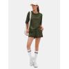 imageEXLURA Womens Casual Summer 2 Piece Sets 100 Cotton Short Sleeve Tshirt and Shorts Matching Sweatsuits Lounge Set 2025Army Green