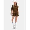 imageEXLURA Womens Casual Summer 2 Piece Sets 100 Cotton Short Sleeve Tshirt and Shorts Matching Sweatsuits Lounge Set 2025Brown