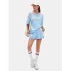 imageEXLURA Womens Casual Summer 2 Piece Sets 100 Cotton Short Sleeve Tshirt and Shorts Matching Sweatsuits Lounge Set 2025Light Blue