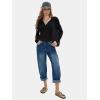 imageEXLURA Womens 2025 Spring Long Sleeve Henley T Shirts Button Ribbed Knit Slim Fit Casual Basic TopsBlack