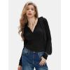 imageEXLURA Womens 2025 Spring Long Sleeve Henley T Shirts Button Ribbed Knit Slim Fit Casual Basic TopsBlack