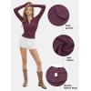 imageEXLURA Womens 2025 Spring Long Sleeve Henley T Shirts Button Ribbed Knit Slim Fit Casual Basic TopsWine Red