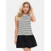 imageEXLURA Womens Summer Sleeveless Sundress 2025 Casual Striped Patchwork Mini Tank Dress with PocketsApricot Black