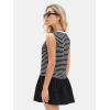 imageEXLURA Womens Summer Sleeveless Sundress 2025 Casual Striped Patchwork Mini Tank Dress with PocketsBlack Apricot