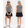 imageEXLURA Womens Summer Sleeveless Sundress 2025 Casual Striped Patchwork Mini Tank Dress with PocketsGrey Blue