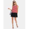 imageEXLURA Womens Summer Sleeveless Sundress 2025 Casual Striped Patchwork Mini Tank Dress with PocketsRed White