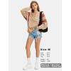 imageEXLURA Womens Oversized V Neck Henley Shirt Patchwork 2024 Color Block Sweatshirt Long Sleeve Button Pullover Tunic TopsKhaki