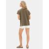 imageEXLURA Womens Summer Oversized Tops Short Sleeve Crewneck Waffle Shirts Casual Blouses Loose Tunic Fashion 2025Army Green