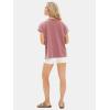 imageEXLURA Womens Summer Oversized Tops Short Sleeve Crewneck Waffle Shirts Casual Blouses Loose Tunic Fashion 2025Grey Purple