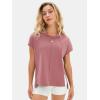 imageEXLURA Womens Summer Oversized Tops Short Sleeve Crewneck Waffle Shirts Casual Blouses Loose Tunic Fashion 2025Grey Purple