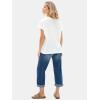 imageEXLURA Womens Summer Oversized Tops Short Sleeve Crewneck Waffle Shirts Casual Blouses Loose Tunic Fashion 2025White