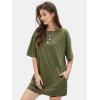 imageEXLURA Womens Summer Short Sleeve T Shirt Dress Casual Crewneck Resort Wear Tops Sundress Vacation Cruise Beach Outfits 2025Army Green