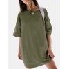 imageEXLURA Womens Summer Short Sleeve T Shirt Dress Casual Crewneck Resort Wear Tops Sundress Vacation Cruise Beach Outfits 2025Army Green