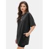 imageEXLURA Womens Summer Short Sleeve T Shirt Dress Casual Crewneck Resort Wear Tops Sundress Vacation Cruise Beach Outfits 2025Black