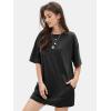 imageEXLURA Womens Summer Short Sleeve T Shirt Dress Casual Crewneck Resort Wear Tops Sundress Vacation Cruise Beach Outfits 2025Black