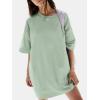 imageEXLURA Womens Summer Short Sleeve T Shirt Dress Casual Crewneck Resort Wear Tops Sundress Vacation Cruise Beach Outfits 2025Blue Green
