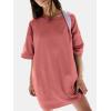 imageEXLURA Womens Summer Short Sleeve T Shirt Dress Casual Crewneck Resort Wear Tops Sundress Vacation Cruise Beach Outfits 2025Brick Red