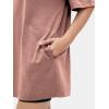 imageEXLURA Womens Summer Short Sleeve T Shirt Dress Casual Crewneck Resort Wear Tops Sundress Vacation Cruise Beach Outfits 2025Brown
