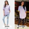 imageEXLURA Womens Summer Short Sleeve T Shirt Dress Casual Crewneck Resort Wear Tops Sundress Vacation Cruise Beach Outfits 2025Light Purple