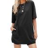 imageEXLURA Womens Summer Short Sleeve T Shirt Dress Casual Crewneck Resort Wear Tops Sundress Vacation Cruise Beach Outfits 2025Black