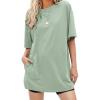 imageEXLURA Womens Summer Short Sleeve T Shirt Dress Casual Crewneck Resort Wear Tops Sundress Vacation Cruise Beach Outfits 2025Blue Green