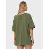 imageEXLURA Womens 2024 Summer Oversized T Shirts Loose Fit Short Sleeve V Neck Tops Athletic Workout Gym trendy TeeArmy Green