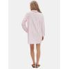 imageEXLURA Womens Button Down Shirts Oversized Striped Shirt Dress Long Sleeve Collared Blouses with Pockets Beach Casual OutfitsPink