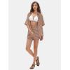 imageEXLURA Womens Summer 2 Piece Sets Casual Short Sleeve Striped Shirts Shorts Matching Sets Vacation Cruise Beach Outfits 2025Caramel