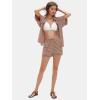 imageEXLURA Womens Summer 2 Piece Sets Casual Short Sleeve Striped Shirts Shorts Matching Sets Vacation Cruise Beach Outfits 2025Caramel