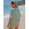 imageEXLURA Womens Summer 2 Piece Sets Casual Short Sleeve Striped Shirts Shorts Matching Sets Vacation Cruise Beach Outfits 2025Green