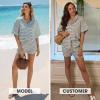 imageEXLURA Womens Summer 2 Piece Sets Casual Short Sleeve Striped Shirts Shorts Matching Sets Vacation Cruise Beach Outfits 2025Green