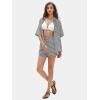 imageEXLURA Womens Summer 2 Piece Sets Casual Short Sleeve Striped Shirts Shorts Matching Sets Vacation Cruise Beach Outfits 2025Grey