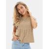 imageEXLURA Womens Summer Cute Crop Tops Short Sleeve Pleated Tshirts Crewneck Business Trendy Blouse Beach Vacation Outfits 2025Apricot